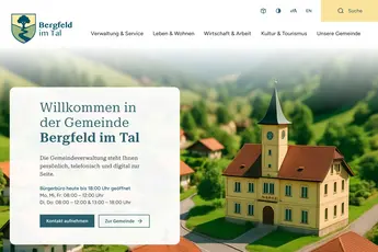 Startseite der Gemeinde Bergfeld im Tal, umgesetzt mit dem Produkt pagecycle der Firma XIMA
